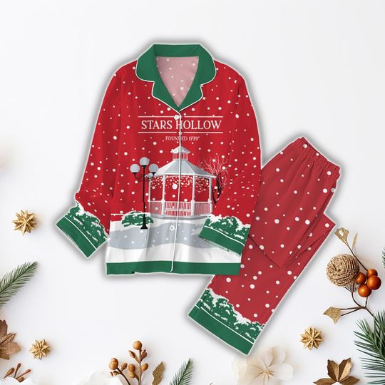 Stars Hollow Pajamas Set, Gilmore Girls Christmas Pajamas, Luke Coffee Diner Holiday Pajamas, Gilmore Movie Matching Pajamas Set