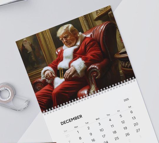 Christmas Gift Trump 2025 Calendar Funny Calendar Gift for Mega fan Gets White Elephant Gift