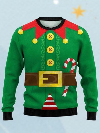 Cosplay Elf Ugly Christmas Sweater, Christmas Movie Sweatshirt, Xmas Classic Movie Shirt, Xmas Sweater, Gift For Holiday, Winter Sweate