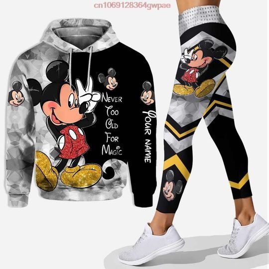Customize Minnie 3D Hoodie Women's Hoodie Set Mickey Yoga Pants Sweatpants Women's Disney Yoga Hoodie Leggings