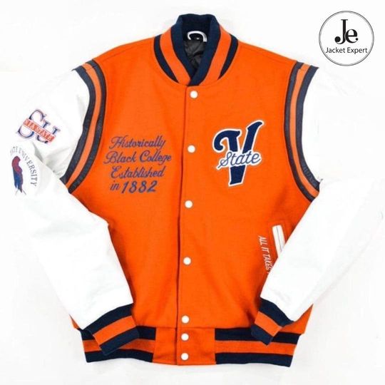 JE Virginia State Orange Baseball Jacket