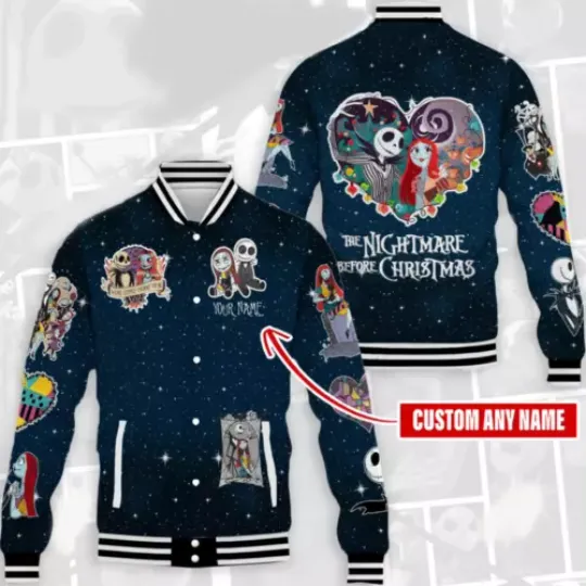Personalized Jack And Sally Couple Nightmare Galaxy Themed Jacket