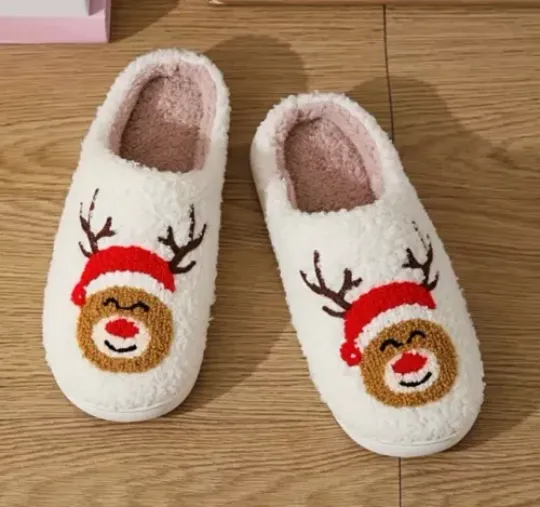 Reindeer Santa Christmas Slippers Cute