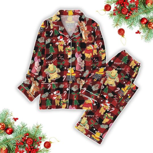 Winnie The Pooh Christmas Pajamas, Disney Pooh and Friends Pajamas, Eeyore Piglet Tigger Shirt, Cute Midnight Shirt, Magic Kingdom Gift
