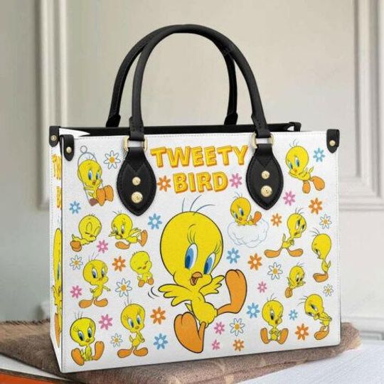Tweety Bird Leather Handbag, Tweety Bird Women Bag, Shoulder Bag Gift, Gift For Women