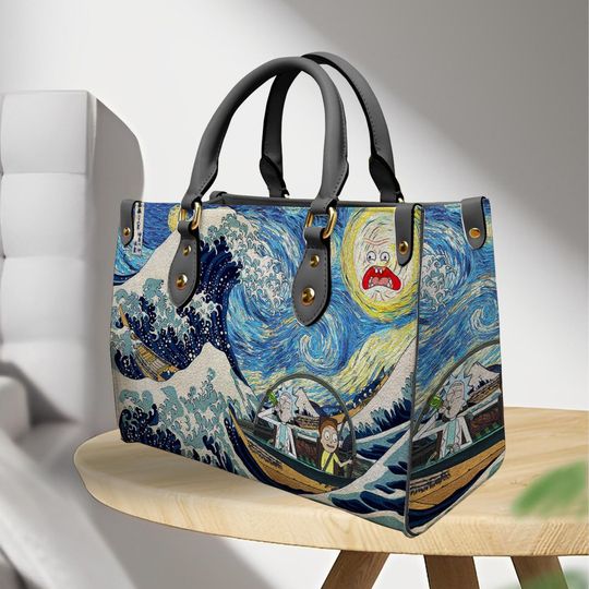 Rick And Rickandmorty Leather Handbag, Friends Women Bag, Shoulder Bag Gift, Gift For Women