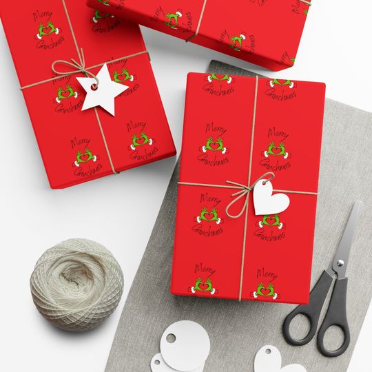 Funny Merry Grin Wrapping Paper - The funny character Gift Wrap Christmas Papers