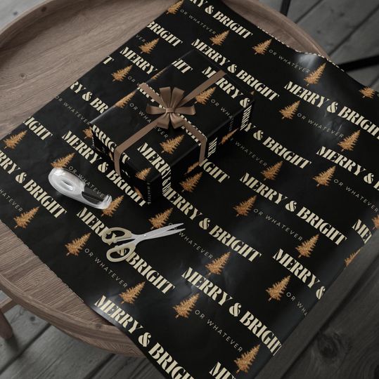 Wrapping paper, Funny Holiday Gift Wrap, Merry and Bright or whatever, Playful Cheeky Present, Humorous Packaging, Festive Wrapping,friend