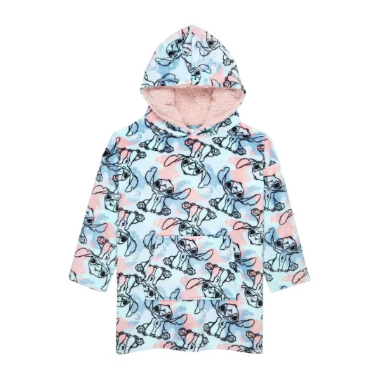 Disney Lilo & Stitch Hoodie for Girls, Oversized Fleece Hoodie Blanket, One Size