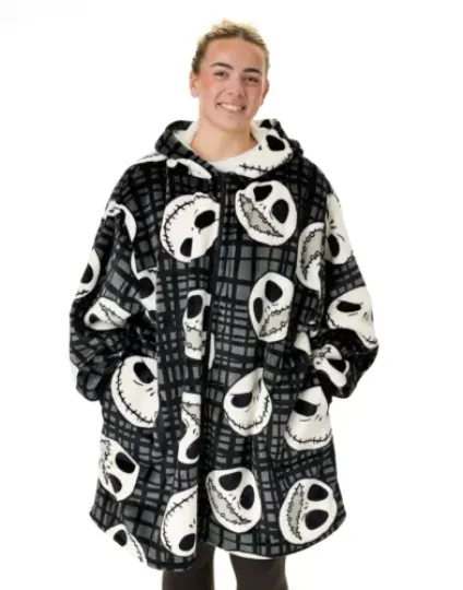 Disney The Nightmare Before Christmas Jack Skellington Zip Through Blanket Hoodi