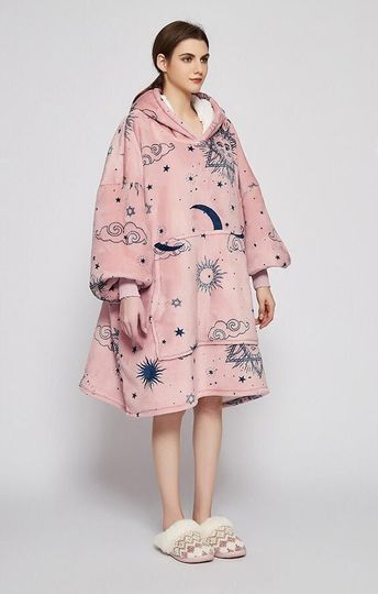 Stylish Design Patterns Collection- Celestial Radiance -Unisex premium heavyweight wearable oversize blanket hoodie for both adults and kids
