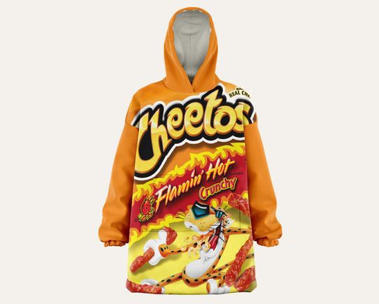 Oversized Blanket-Hoodie Novelty Hot Cheetos | Plush Fleece Giant Hoodie Blanket |  Comfortable Wearable Blanket | Free Express Shipping