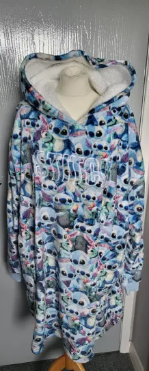 Primark Disney Lilo & Stitch Women's Ladies Snuddie Hoodie Hooded Loungewear M/L