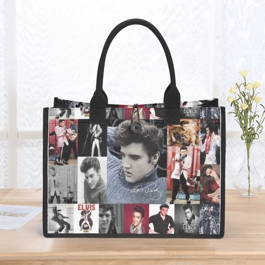 Personalized Elvis Presley Canvas Totes Bag, Elvis Presley Woman Handbag, Elvis Presley Canvas Bag, Music Lover's Bag