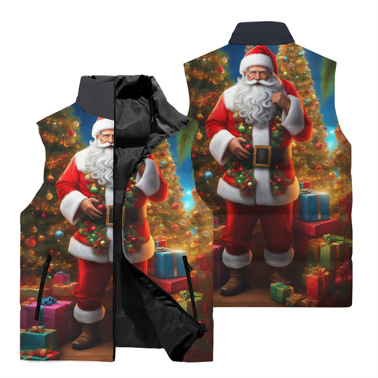 Santa Claus Sleeveless Jacket | Casual Winter Clothing | Gift Idea