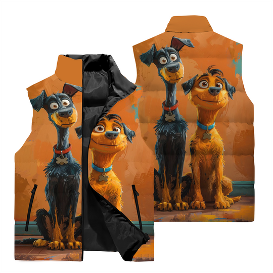 Cartoon Dog Sleeveless Jacket | Casual Winter Clothing | Gift Idea