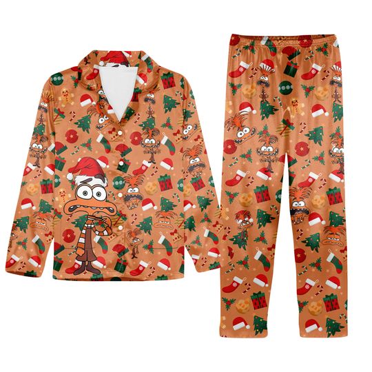 Anxiety Inside Out Christmas Pajamas, Inside Out Christmas Pajamas Set, Inside Out 2 Xmas Party Gift For Men, Magic Kingdom Shirt