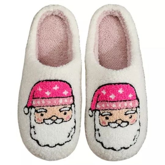 Christmas Santa Claus Slippers Flat Thermal Slippers