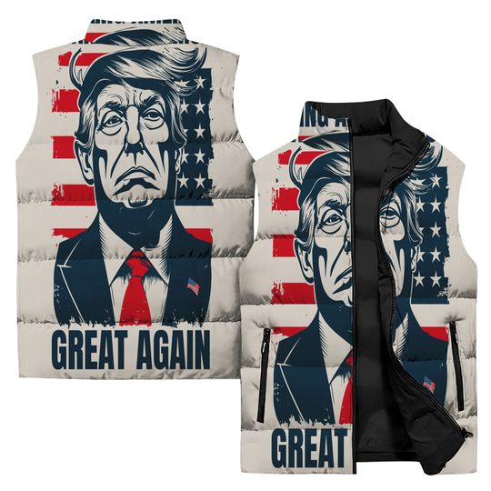 Trump Sleeveless Jacket | Casual Winter Clothing | Gift Idea