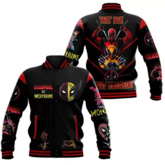 Wolverine And Deadpool Baseball Jacket