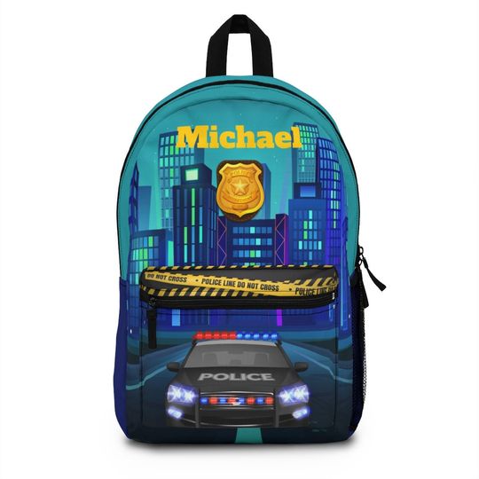 Police officer backpack for toddler, Back pack for kids, Backpack boys personalize, Monogram Large school book bag for kid