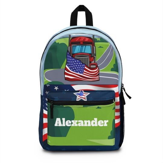 Semi truck backpack, Trucker Back pack for kids, Backpack boys personalize, Monogram school backpack kid