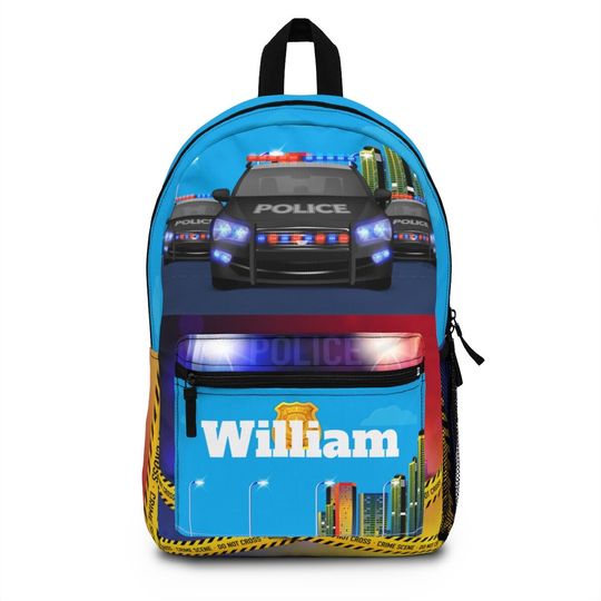 Police officer backpack for toddler, Back pack for kids, Backpack boys personalize, Monogram Large school book bag for kid