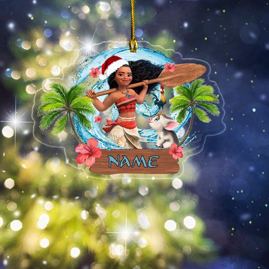 Moana Christmas Ornament, Disney Princess Moana Ornament, Personalized Christmas Ornament, Disney Christmas ornament Moana Keepsake