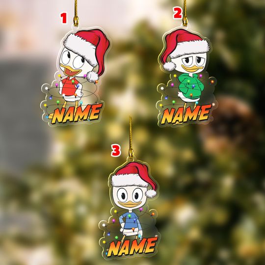 Disney Ducktales Ducks Christmas Ornament, Huey Dewey Louie Ornament, Funny Disney Duck Christmas Family Gift, Magic Kingdom Vacation