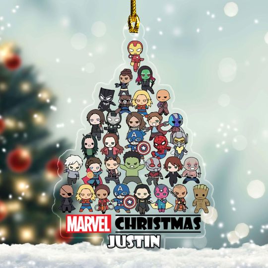 Personalized Super Heroes Christmas Ornament, Spider Man Christmas Ornament, hero fan Christmas Ornament, Ornament Name Gift