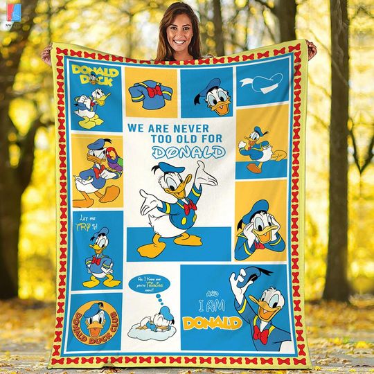 Disneyland Donald Duck Fleece Blanket, Donald Duck Daisy Duck Blanket, Animal Kingdom Fleece Blankets For Bed Couch Sofa, Christmas Gifts