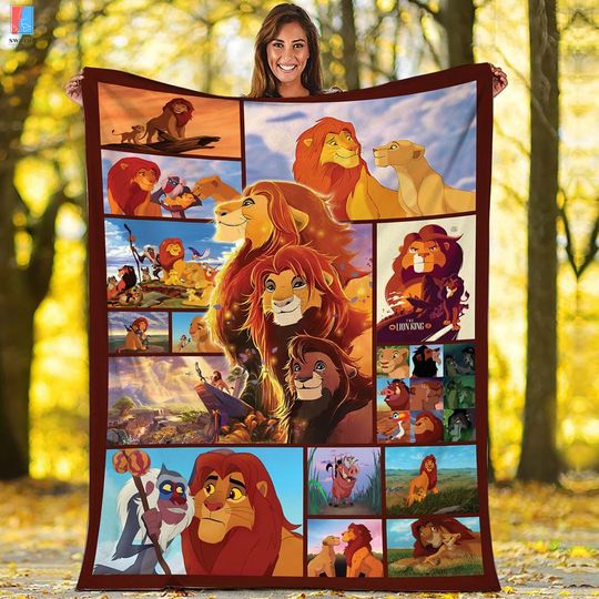 Mufasa The Lion King Blanket, Disneyland Lion King Blanket, Simba Mufasa Nala Timon Rafiki Pumbaa Blanket, Animal Kingdom Gift Xmas Gift