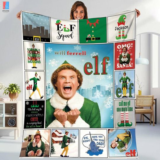 Buddy The Elf Blanket, Elf Quote Christmas Blanket, The Elf Chrismtas Fleece Blanket, The Elf Christmas Quilt, Couch Sofa Blanket Xmas Gifts