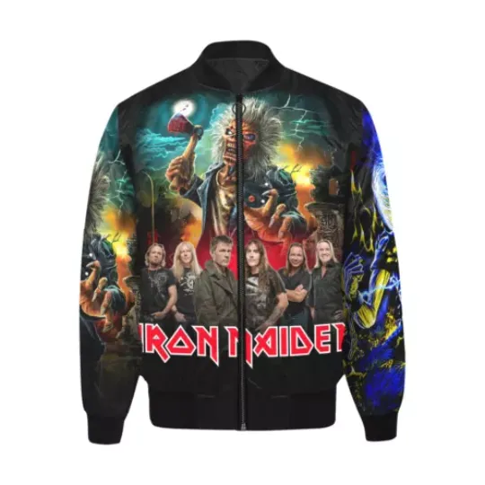 Iron Maiden Tour 2025 Quilted Bomber Jacket