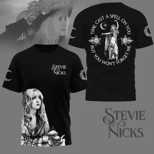 Stevie Nicks Time Cast A Speel On You Black Design T-Shirt