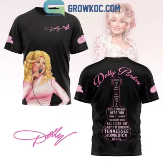 Dolly Parton Little Sparrow Here You Come Again Black T-shirt 3D