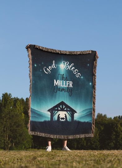 Nativity Scene Blanket Christmas Gift, Christmas Blanket, Nativity Baby Jesus Gift, Christmas Gift For Family, Faith Blanket,