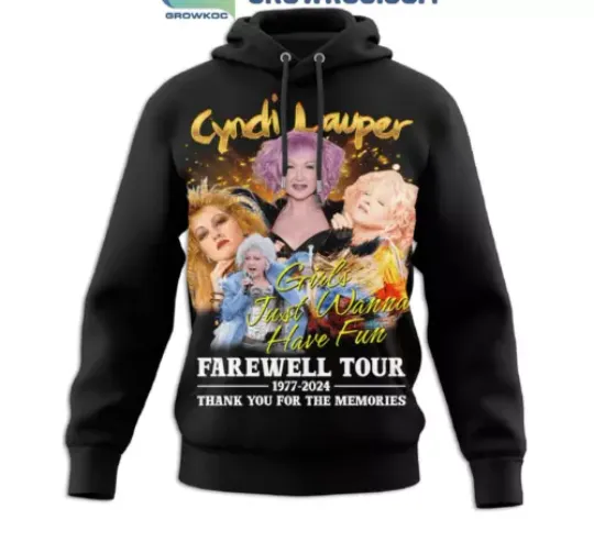 Cyndi Lauper Farewell Tour 1977-2024 Thank You For Joyfulness 3D Hoodie
