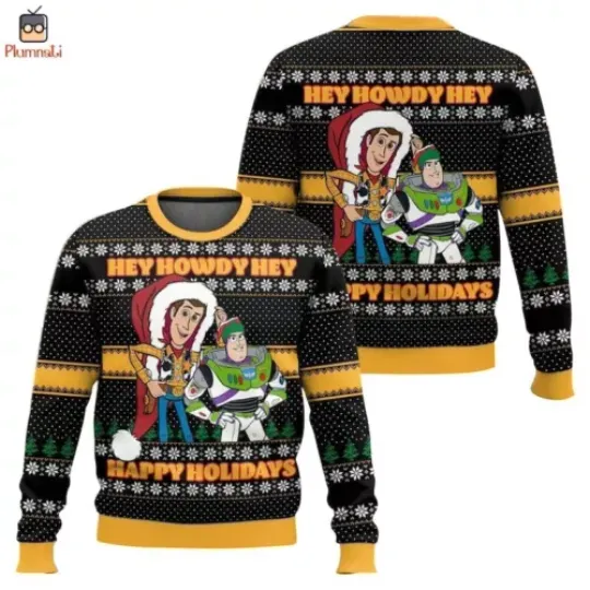 Toy Story Woody Ugly Christmas Sweater, Buzz Lightyear Ugly Sweater