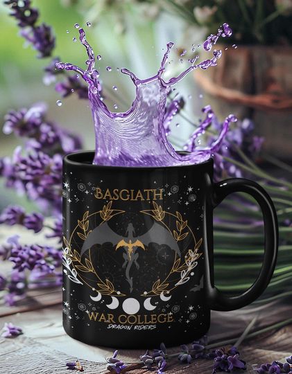 Fourth Wing Mug/BASGIATH/War College Mug/Dragon Riders/Fantasy/Dragon lovers/Bookish Gifts/Romantasy/Coffee Lovers/Black Mug (11oz, 15oz)