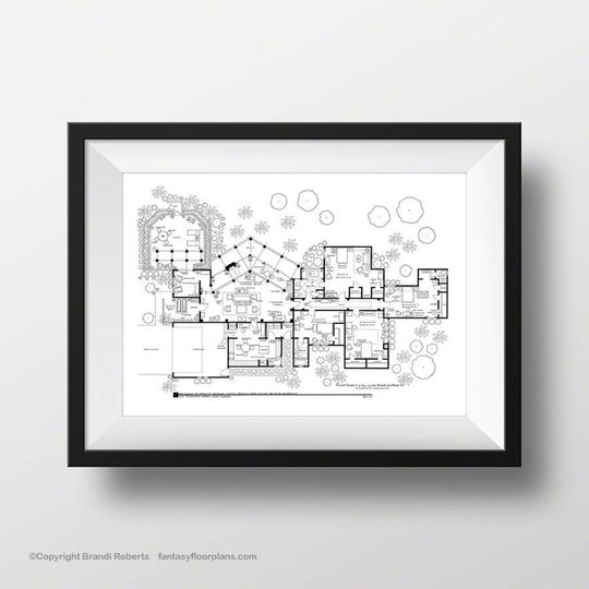 Stay Golden Floor Plan - Stay Golden Gift - TV Show Floor Plan - Poster - Home of Blanche, Sofia, Dorothy, Rose - Stay Golden Art - Black