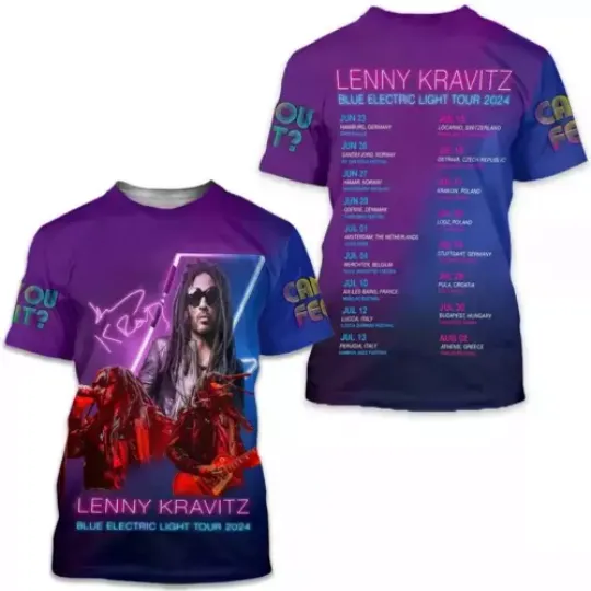 Lenny Kravitz Blue Electric Light Tour 2024 Fan 3D Shirt