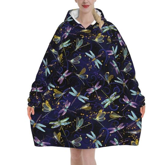 Dragonfly Galaxy Wearable Blanket Hoodie