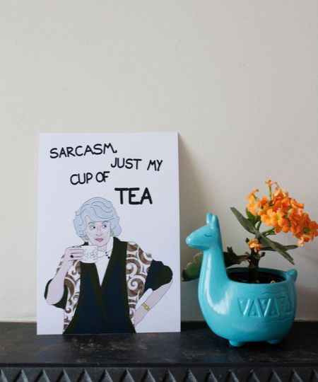 Dorothy Zbornak 'Cup of Tea' Illustration / Stay Golden / 80s Sitcom / Bea Arthur / Digital Art Print / A5 Drawing