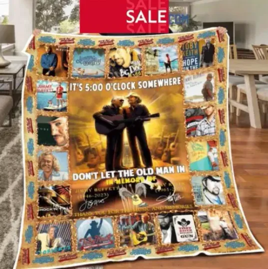 Jimmy Buffett   Toby Keith for the music And Memories Fleece Blanket