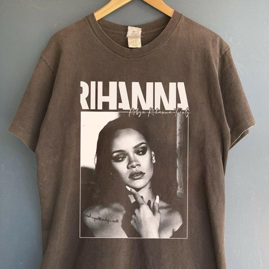 Rihanna Portrait Shirt, Vintage Rihanna Country Music Shirt, Funny Rihanna Graphic Shirt, Trendy Shirt 2024