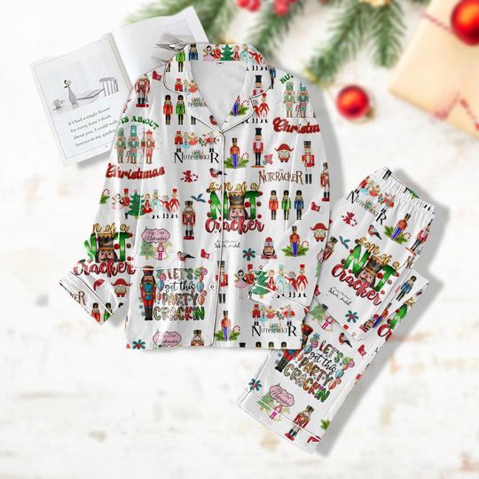 Pink Nutcracker Pajama Christmas, Women Christmas Pajamas Set, Nutcracker Ballerina, Holiday Party Pajamas, Nutcracker Pajamas Family