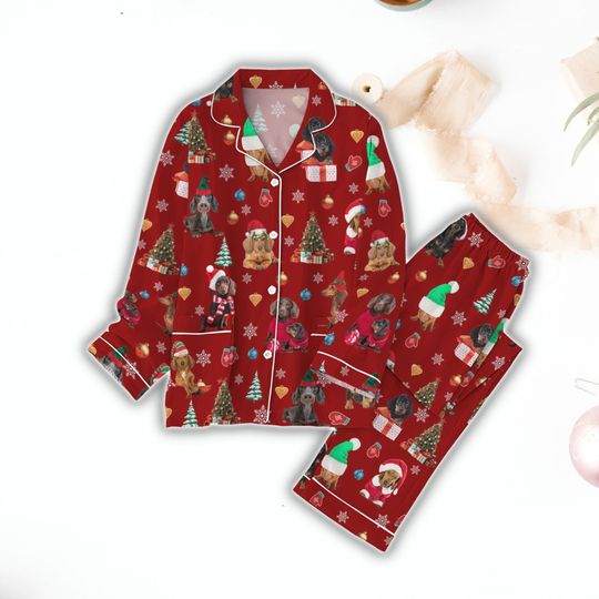 Dachshund Christmas Pajamas Set, Dachshund Dog Pajamas, Pet Love Holiday Pajamas, Funny Dog Family Pajamas, Matching Pajamas Set