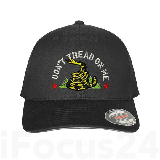 Don't Tread On Me Military FlexFit 5001 Hat Dad's Best Gift Gadsden Flag 2A Cap