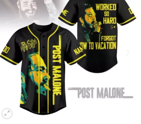 Post Malone Posty Rapper Worked So Hard Forgot baseball jersey
